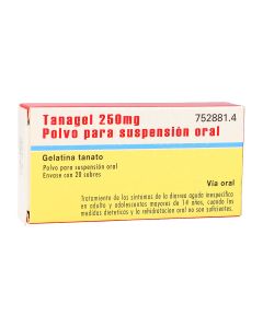 Tanagel 250 mg polvo para suspension oral, 20 sobres