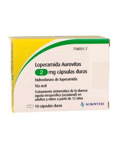 Loperamida aurovitas 2 mg capsulas duras, 10 cÃ¡psulas