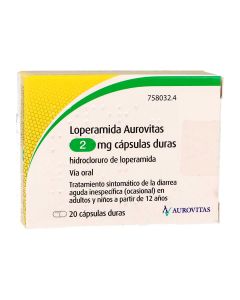 Loperamida aurovitas 2 mg capsulas duras, 20 cÃ¡psulas