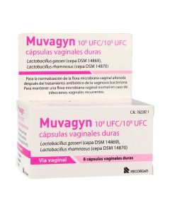 Muvagyn 10e8 ufc/10e8 ufc capsulas vaginales duras, 8 cÃ¡psulas