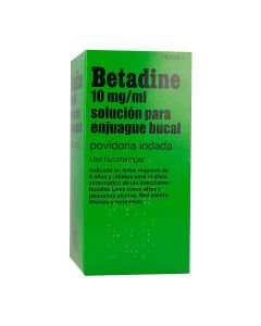 Betadine 10 mg/ml solucion para enjuague bucal, 1 frasco de 200 ml