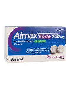 Almax forte 750 mg comprimidos masticables sabor menta, 24 comprimidos