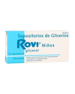 Supositorios de glicerina rovi niÃ±os, 12 supositorios