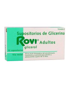 Supositorios de glicerina rovi adultos, 12 supositorios
