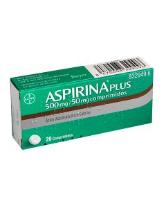 Aspirina plus 500 mg/ 50 mg comprimidos  20 comprimidos
