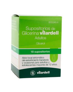 Supositorios de glicerina vilardell adultos, 18 supositorios