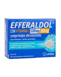 EFFERALDOL CON VITAMINA C 330MG/200MG COMPRIMIDOS EFERVESCENTES, 20 comprimidos