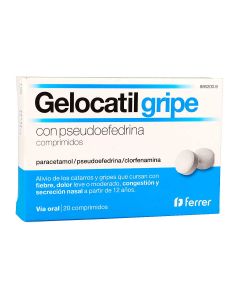 Gelocatil gripe con pseudoefedrina comprimidos, 20 comprimidos