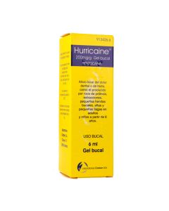 Hurricaine  200 mg/g gel bucal, 1 tubo de 6 ml