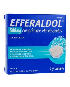 Efferaldol 500 mg comprimidos efervescentes, 20 comprimidos