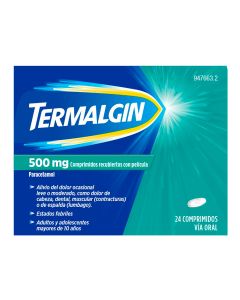 TERMALGIN 500 mg COMPRIMIDOS RECUBIERTOS CON PELICULA, 24 comprimidos