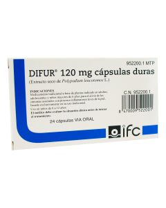 DIFUR 120 mg CAPSULAS DURAS, 24 cÃ¡psulas