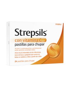 STREPSILS CON VITAMINA C PASTILLAS PARA CHUPAR, 24 pastillas