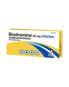 BIODRAMINA 20 mg CHICLES MEDICAMENTOSOS, 6 chicles