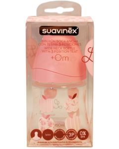Suavinex Biberón Boca Ancha Liberty Rose +0m