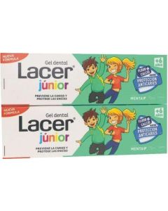 Lacer Junior Duplo Gel Dental Menta 75 ml