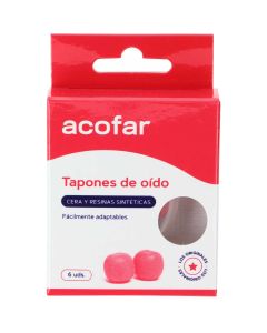 Acofar tapones de oído de cera y resinas sintéticas