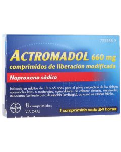 ACTROMADOL 660 mg 8 COMPRIMIDOS LIBERACION MODIFICADA