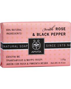 Apivita Jabón Natural Con Rosa y Pimienta Negra