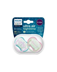Pack dos Chupetes Niña de Avent Ultra Nighttime Air 0-6 meses