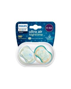 Pack dos Chupetes Niño de Avent Ultra Nighttime Air 0-6 meses