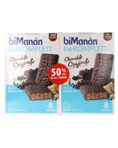biManán Pack Duplo Barritas Komplett Chocolate Crujiente