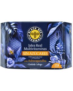 Black Bee  Jalea Real + 12 Multivitaminas y Ashwagandha 20 Ampollas