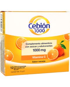 Cebión 1000 mg Vitamina C Naranja 12 Sobres