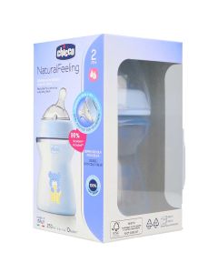 Chicco Biberón Natural Feeling Flujo Medio +2 meses osito azul