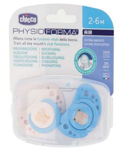 Chicco Chupetes PhysioForma Air Azul/Verde 2-6 Meses