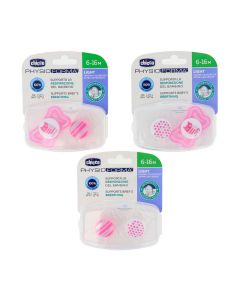 Chupetes PhysioForma Light 6-16 Meses de Chicco en tonos rosa