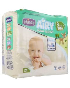 21 Pañales Chicco Airy  Talla 3 (4 - 9 Kg)