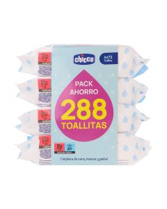 Chicco Toallitas Húmedas Perfumadas Pack 4 x 72 Uds.