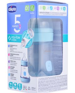Chicco Biberón 5 Perfect Azul +0 meses Flujo Lento 150 ml