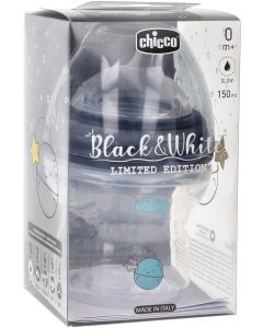 Chicco Biberón Black & White Flujo Lento 150 ml