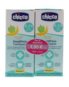 Chicco Pack Ahorro Pasta Dentífrica Plátano-Manzana