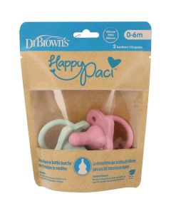 Dr Browns 2 Chupetes 100% Silicona 0-6 Meses Verde/Rosa