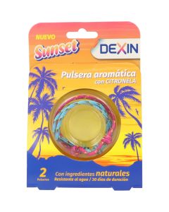 Dexin Sunset Pulseras Aromáticas con Citronela 2 Pulseras