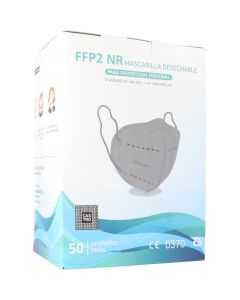 Mascarilla FFP2 NR CE Color Gris Caja de 50 Uds.