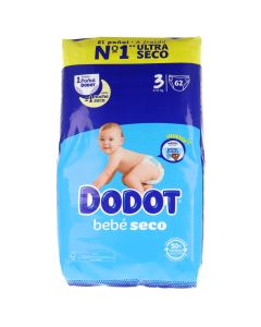 Dodot Bebé Seco Talla 3 (6-10 kilos) 62 Pañales