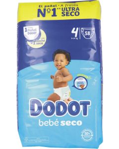 Dodot Bebé Seco Talla 4 (9-14 kilos) 58 uds.