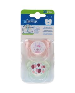 Dr. Brown's Chupetes 0-6 meses 2 uds Rosa