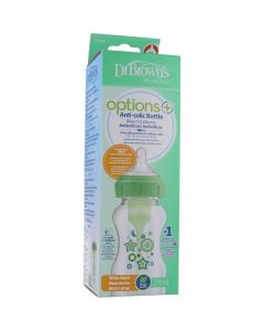 Dr Brown's Biberón Ancho Anticólicos Verde 270 ml