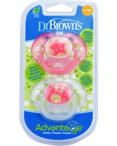 Dr. Brown's Chupetes Advantage Rosa  6-18 M