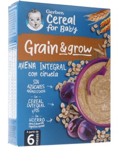 Gerber Papillas Avena Integral con Ciruela +6M 250 gramos