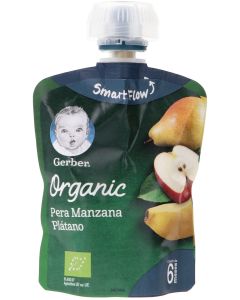 Gerber Organic Pouch Puré Pera, Manzana y Plátano