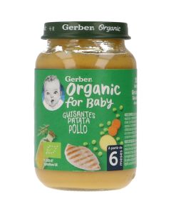 Gerber Organic Tarrito Guisantes con Patata y Pollo +6m