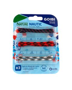 Goibi Nature Nautic: pulseras repelentes al agua, cómodas, biodegradables y efectivas hasta 30 días. Ideal para actividades al aire libre.