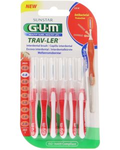 Gum Trav-Ler Cepillo Interdental 0.8 mm 6 uds