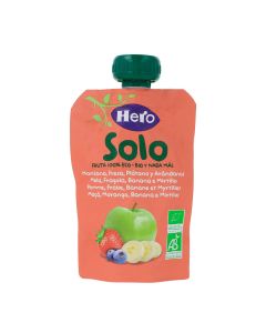 Hero Baby Solo Bolsita Manzana, Fresa, Plátano y Arándanos